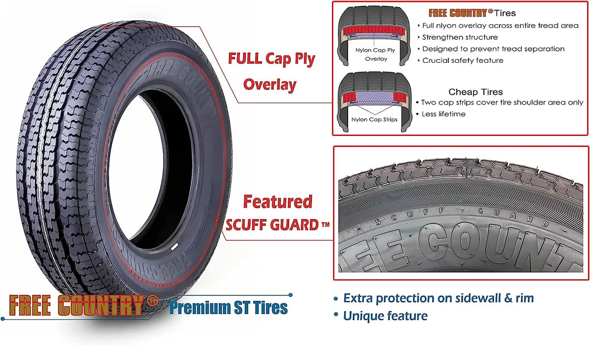 Trailer Tire ST 225/75R15 Radial 10PR Load Range E Set 1 X6092