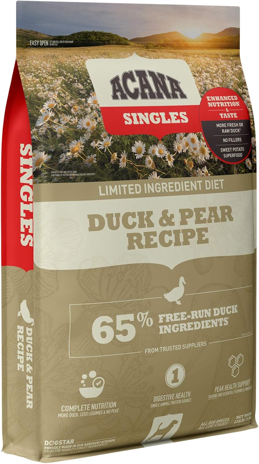 Grain-free High Protein Duck & Pear Dry Dog Food 13lb Pack of 2 R57528