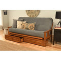Full Size Futon Frame with Mattress & Storage Drawers I4693