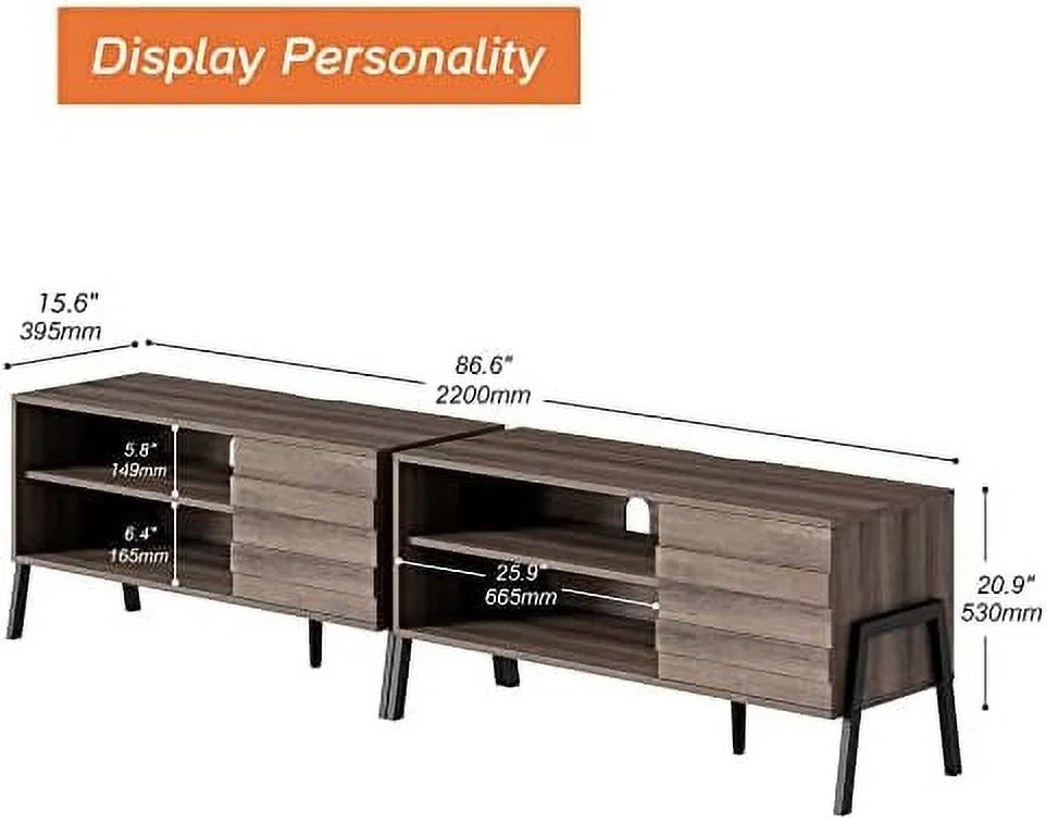 Mid-Century Modern Wood TV Stand up to 85 Inch V820545