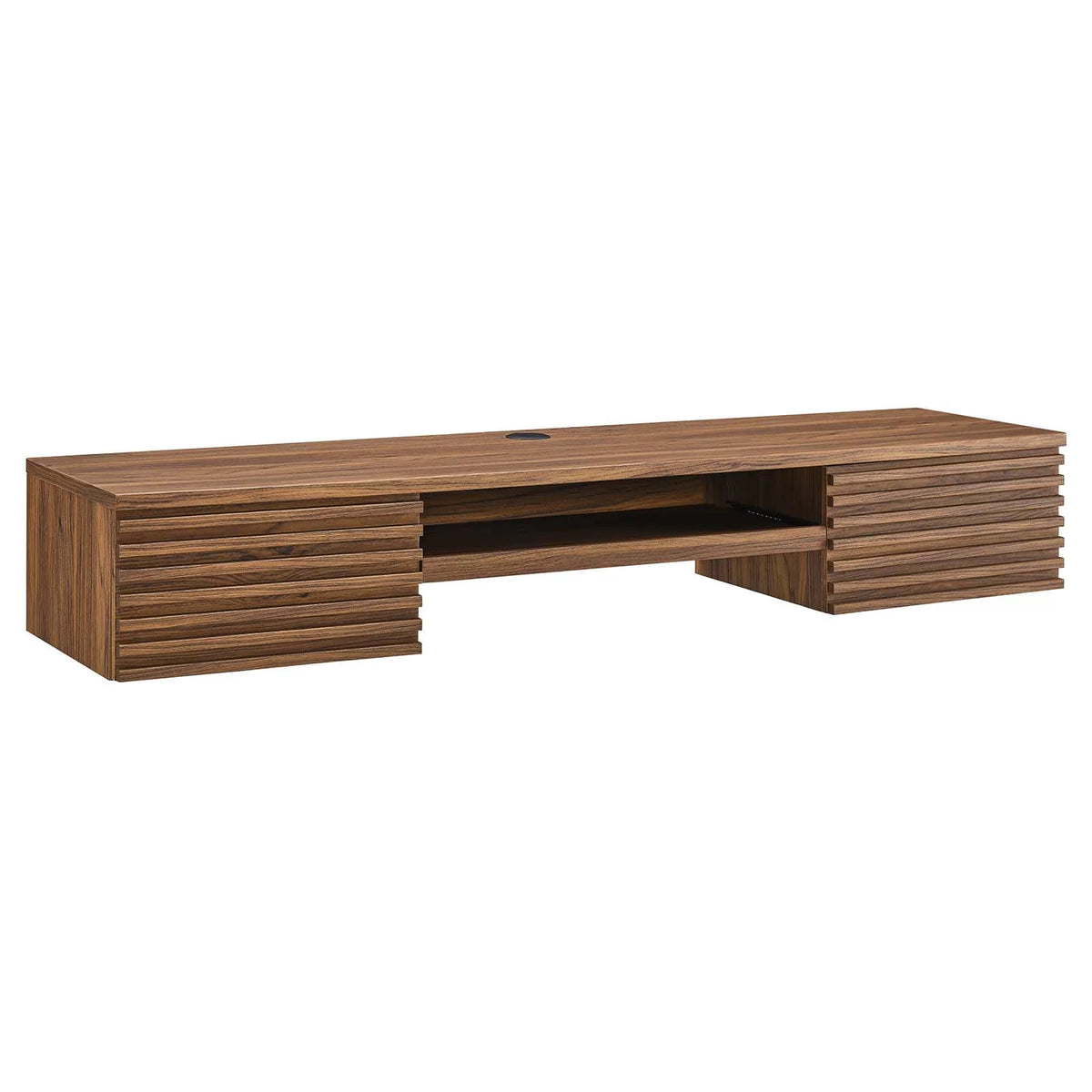Wall Mount Wood Office Desk in Walnut M4468