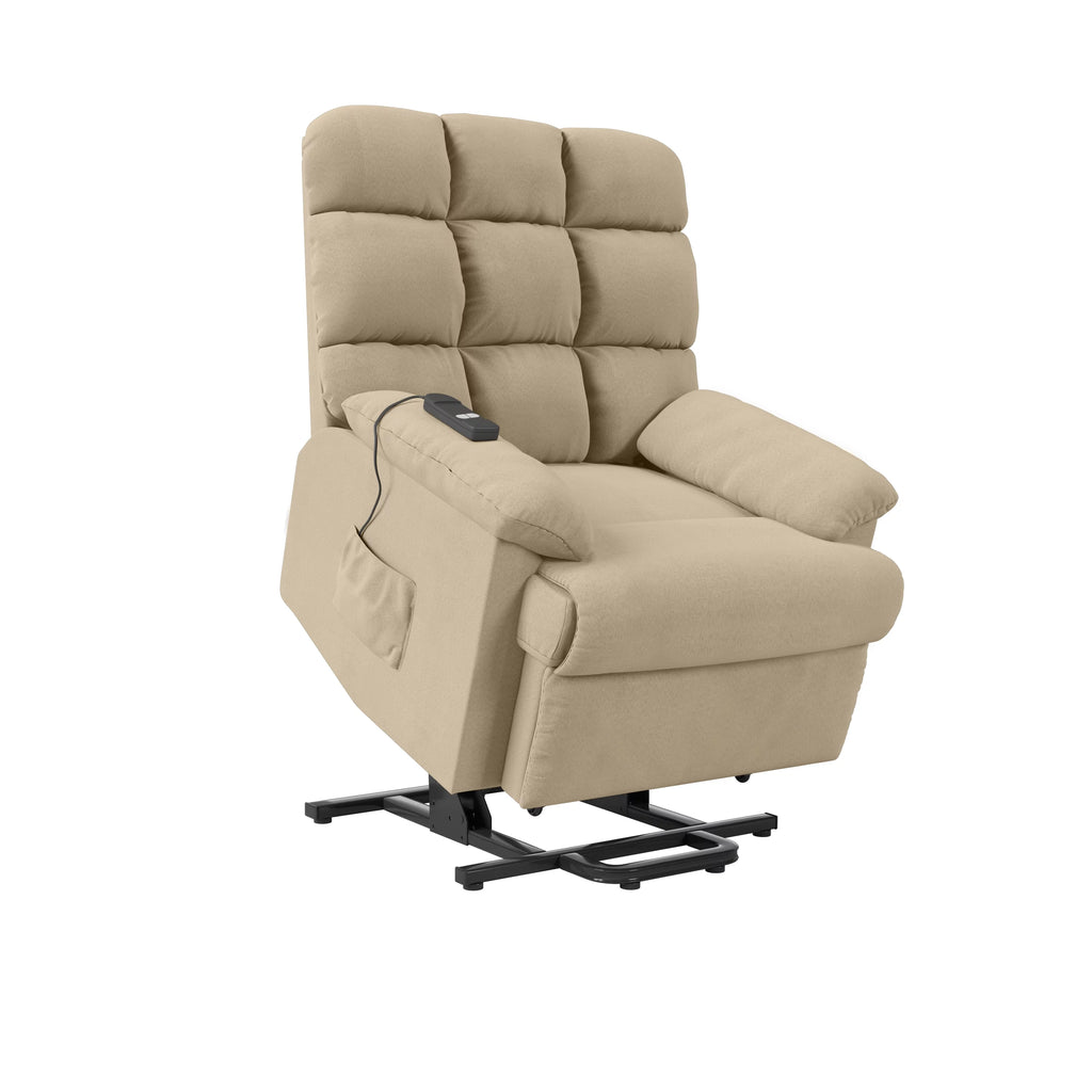 Khaki Microfiber Power Lift Recliner P2009