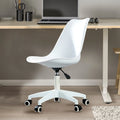White Artificial Leather Swivel Computer Chair O508418
