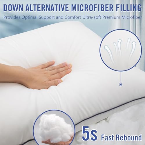 King Size Cooling Microfiber Bed Pillows Set of 4 N714