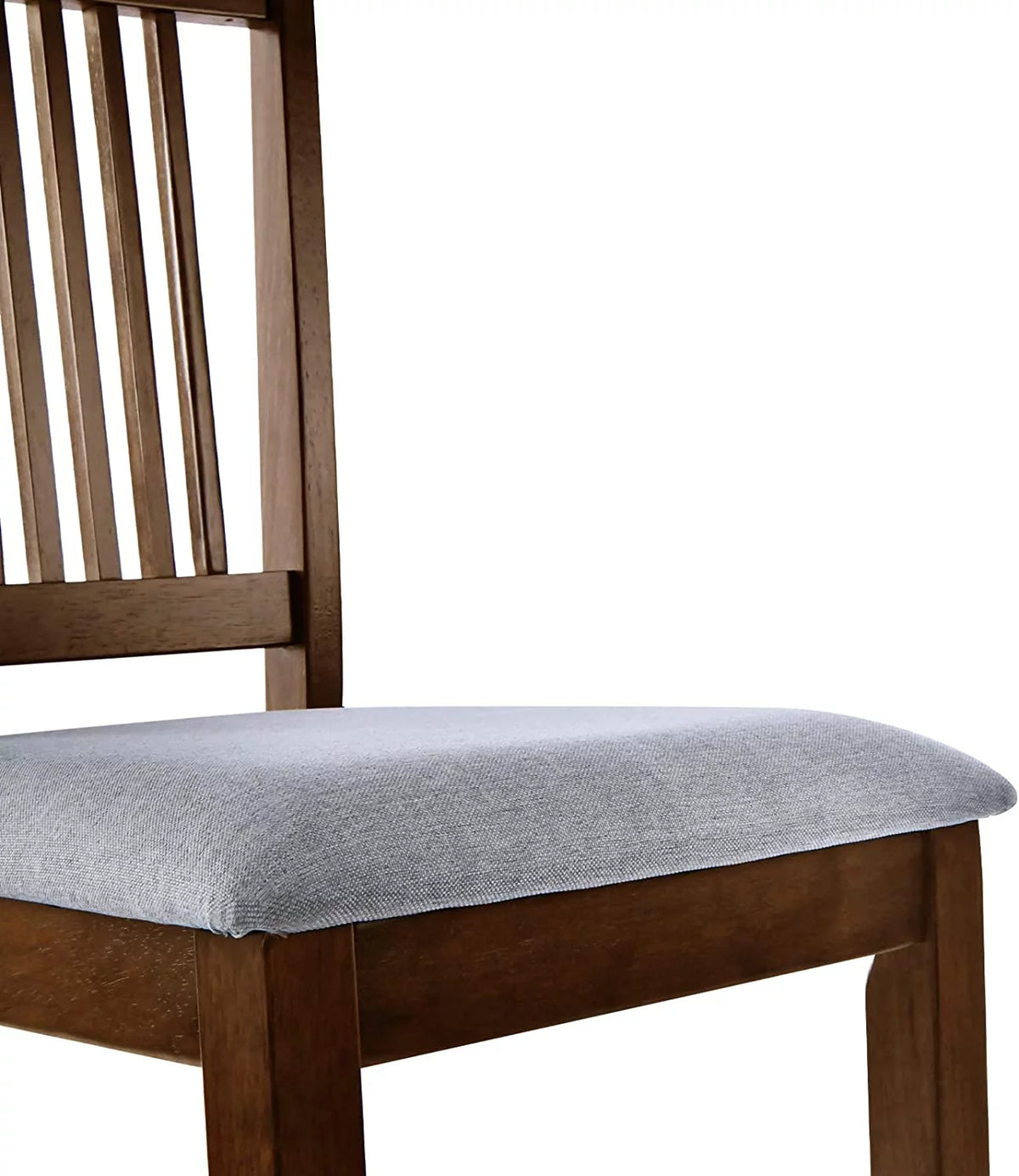 Wood Bar Stools Set of 2 Upholstered Counter Height Chairs Walnut J848135