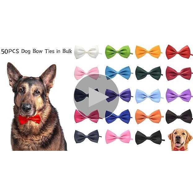50Pcs Dog Bow Ties with Adjustable Collar I76254