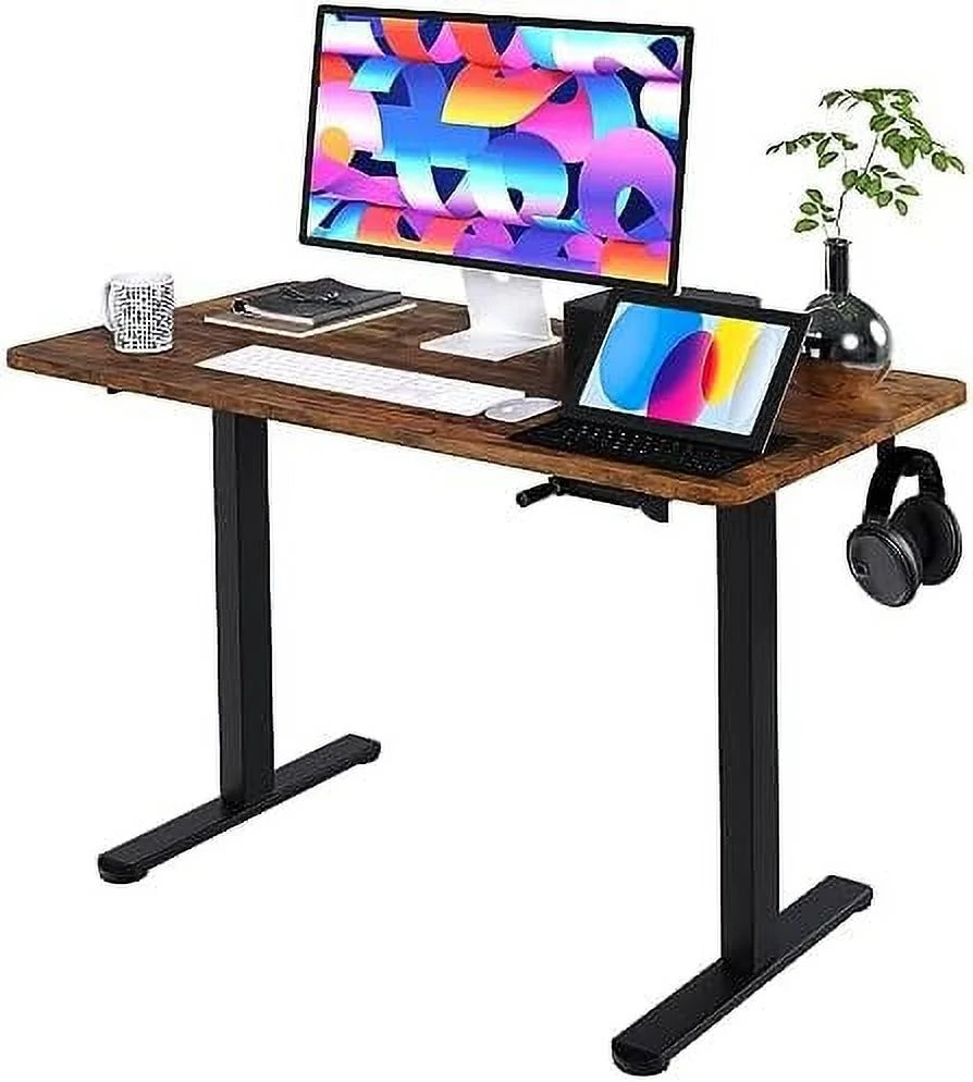 Height Adjustable 44 Inches Manual Standing Desk Black R995146