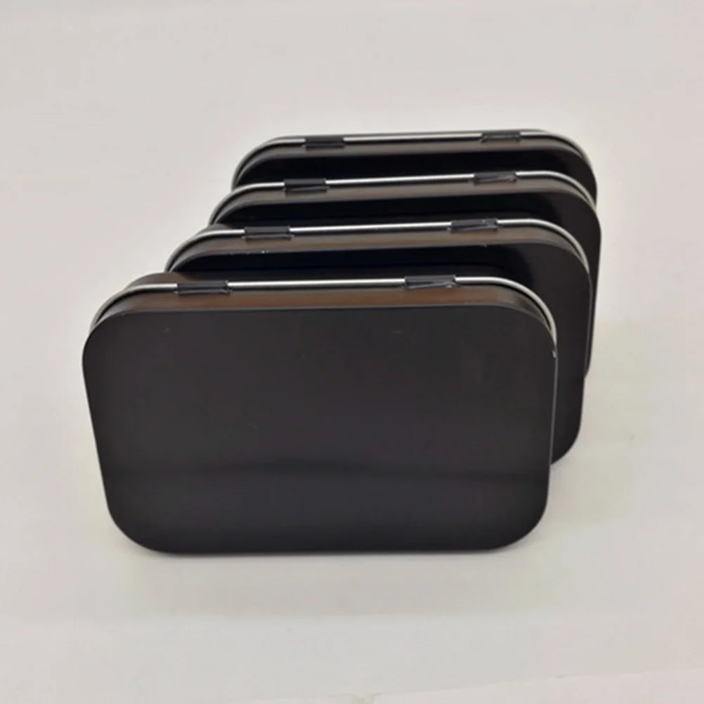 5 PCS Mini Rectangular Tin Storage Boxes with Lids Black V531