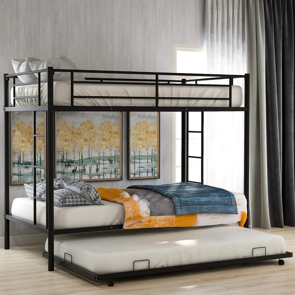 Black Metal Trundle Bunk Bed K82479