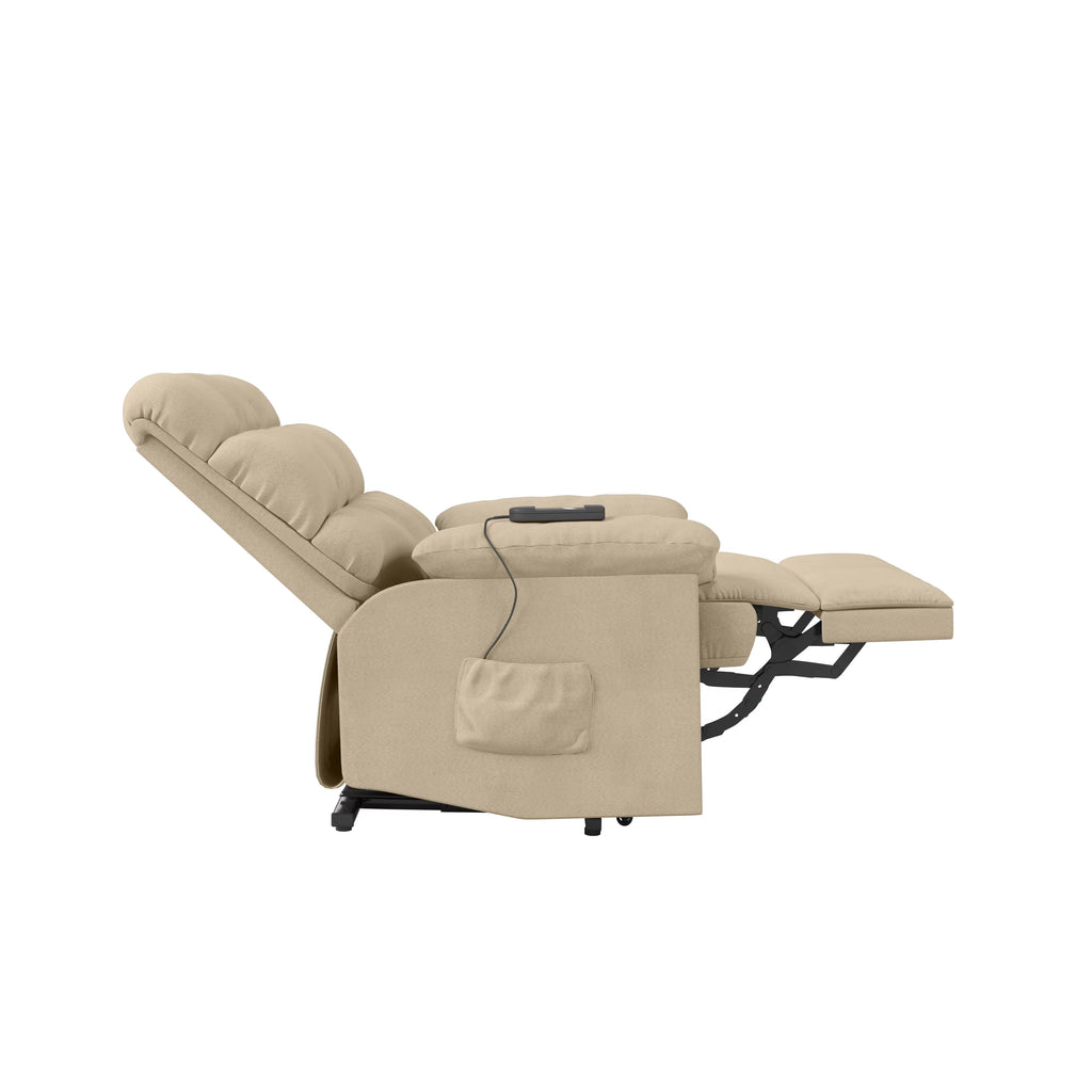 Khaki Microfiber Power Lift Recliner P2009