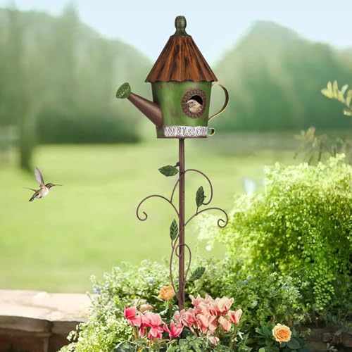 57” Metal Bird Feeder Stake with Cylinders Design F615