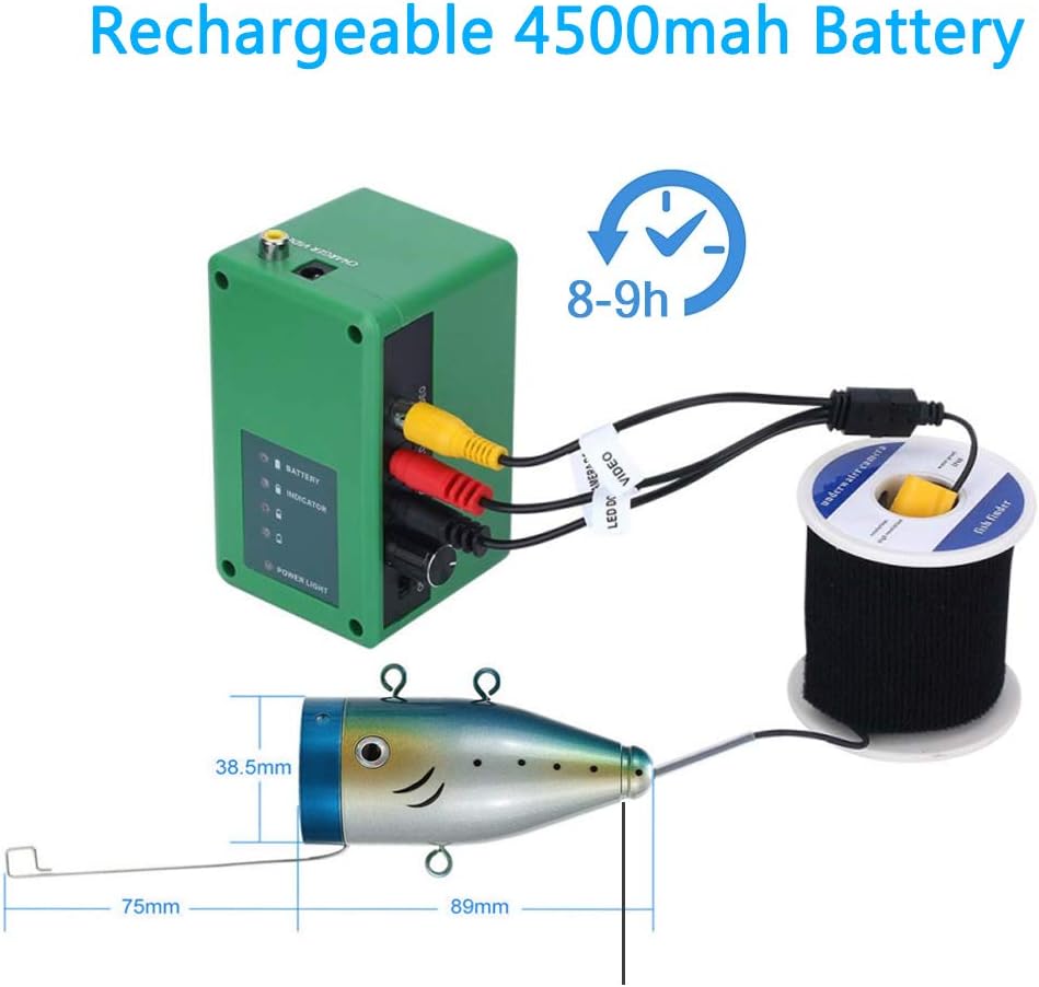 Underwater Fishing Camera with DVR 9 inch Color Monitor 1000TVL 30m Cable E907