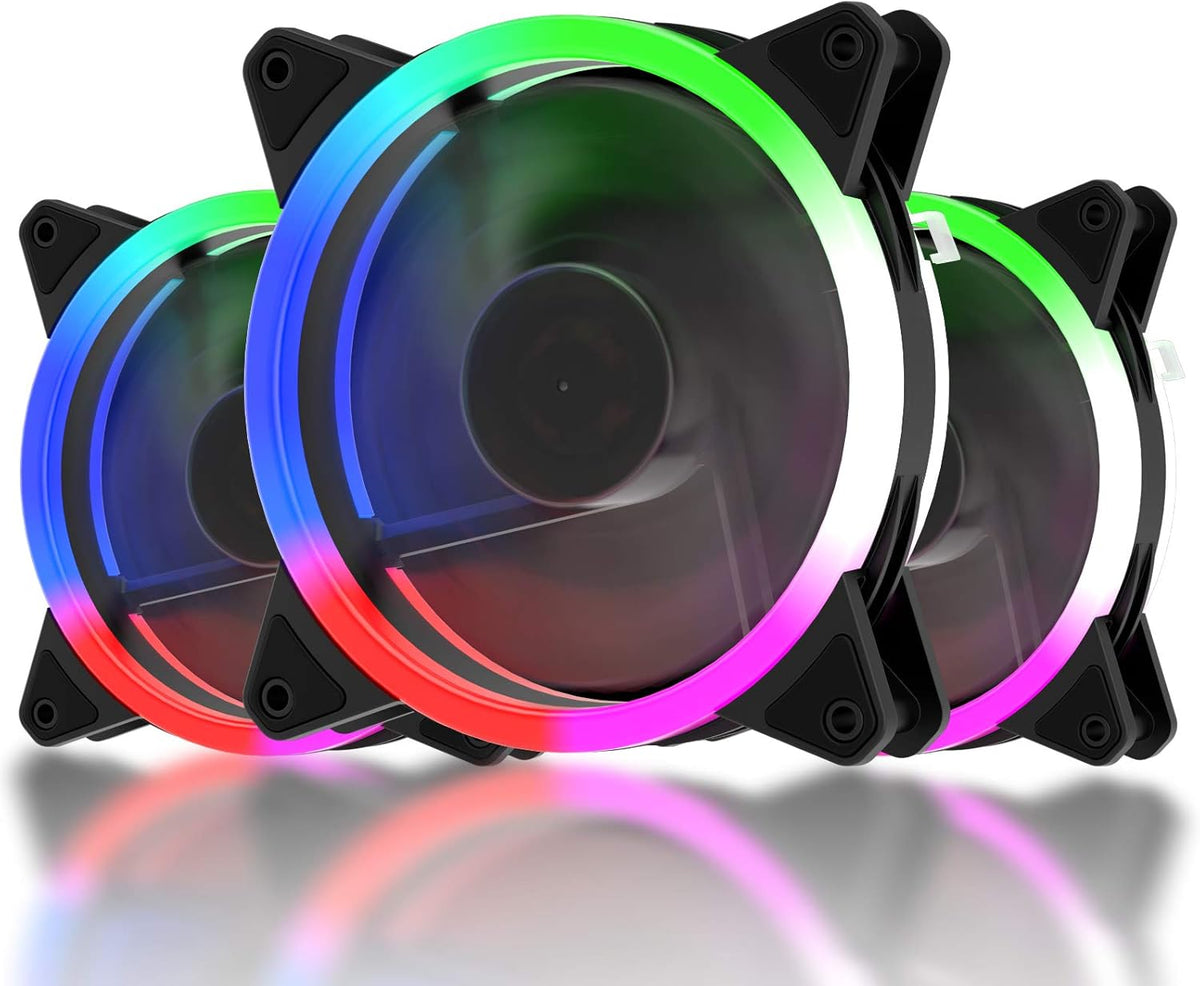 120mm LED Silent Computer Case Fan Triple Pack V487343