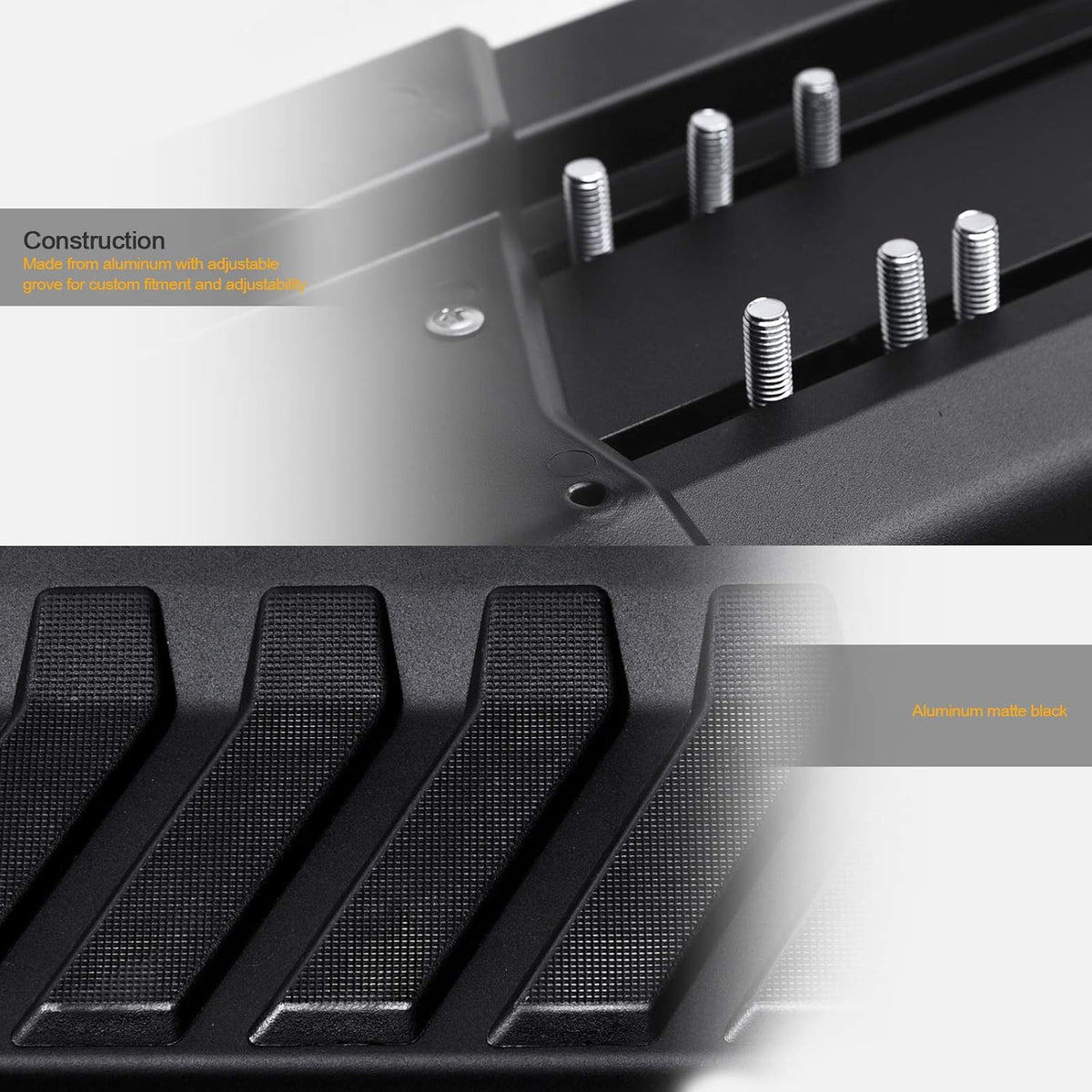 Aluminum Running Boards Matte Black J7282
