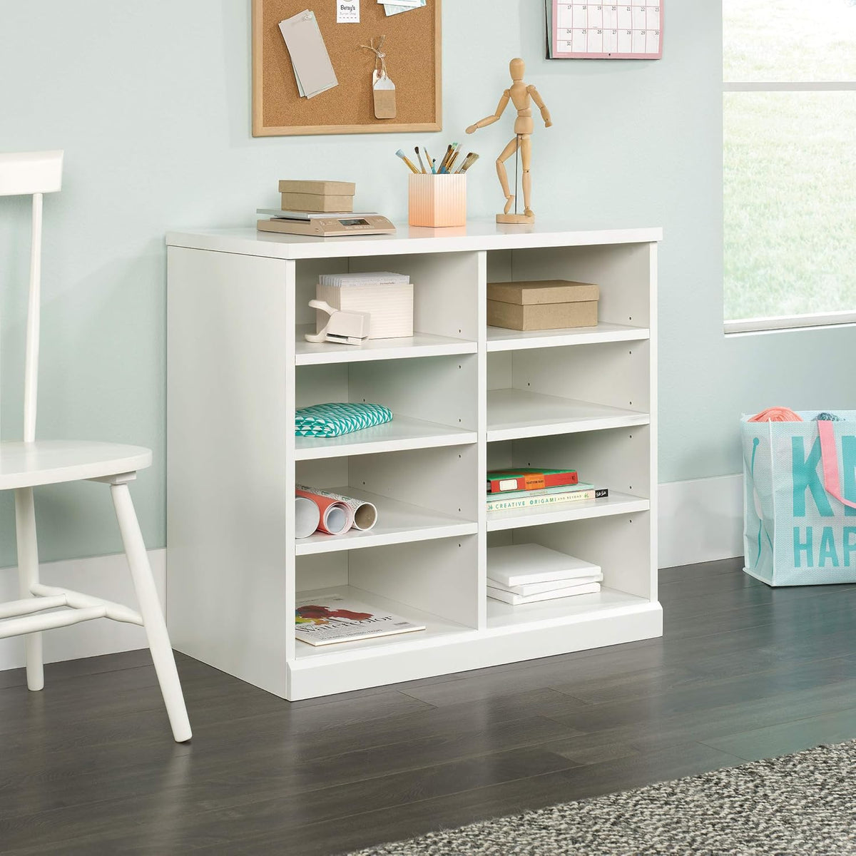 White Open Storage Cabinet G8377