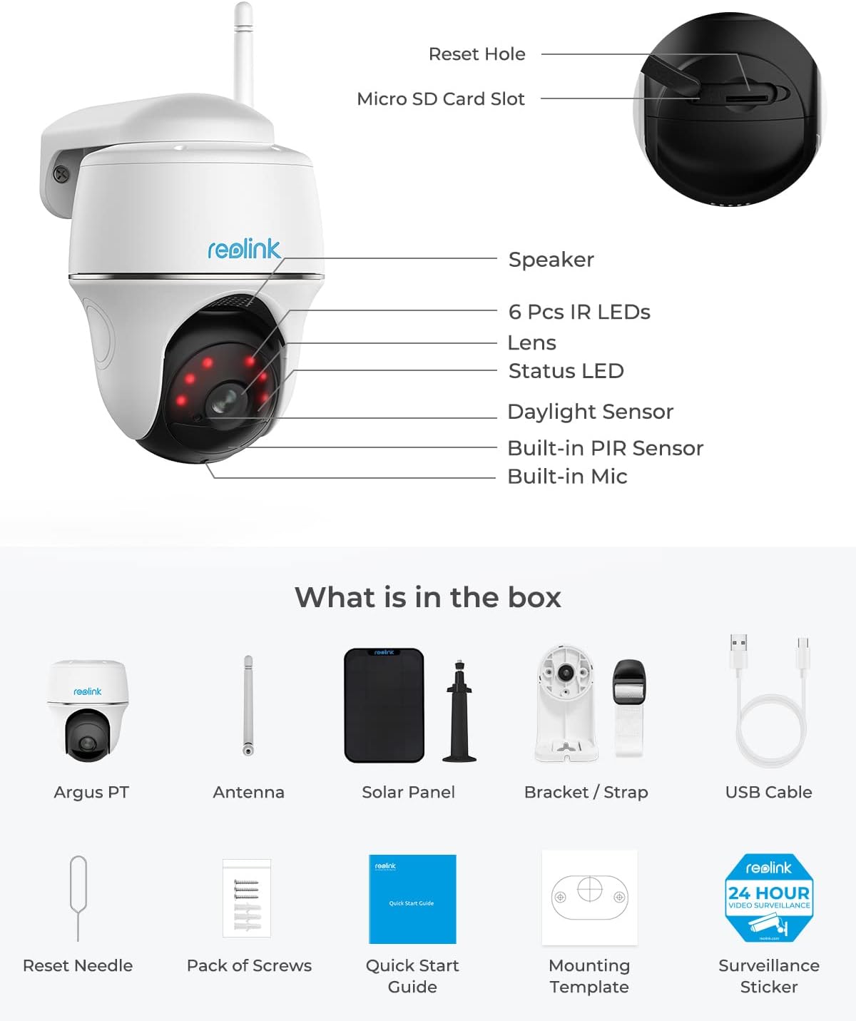 Wireless Solar Powered 2K Security Camera with Pan Tilt E9439