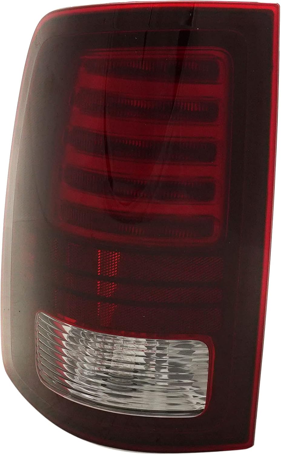 Tail Light Compatible with 2013-2018 Ram 1500 and 2017-2018 Ram 2500 Clear & Red Lens Black Interior LED With bulbs Driver Side J7500