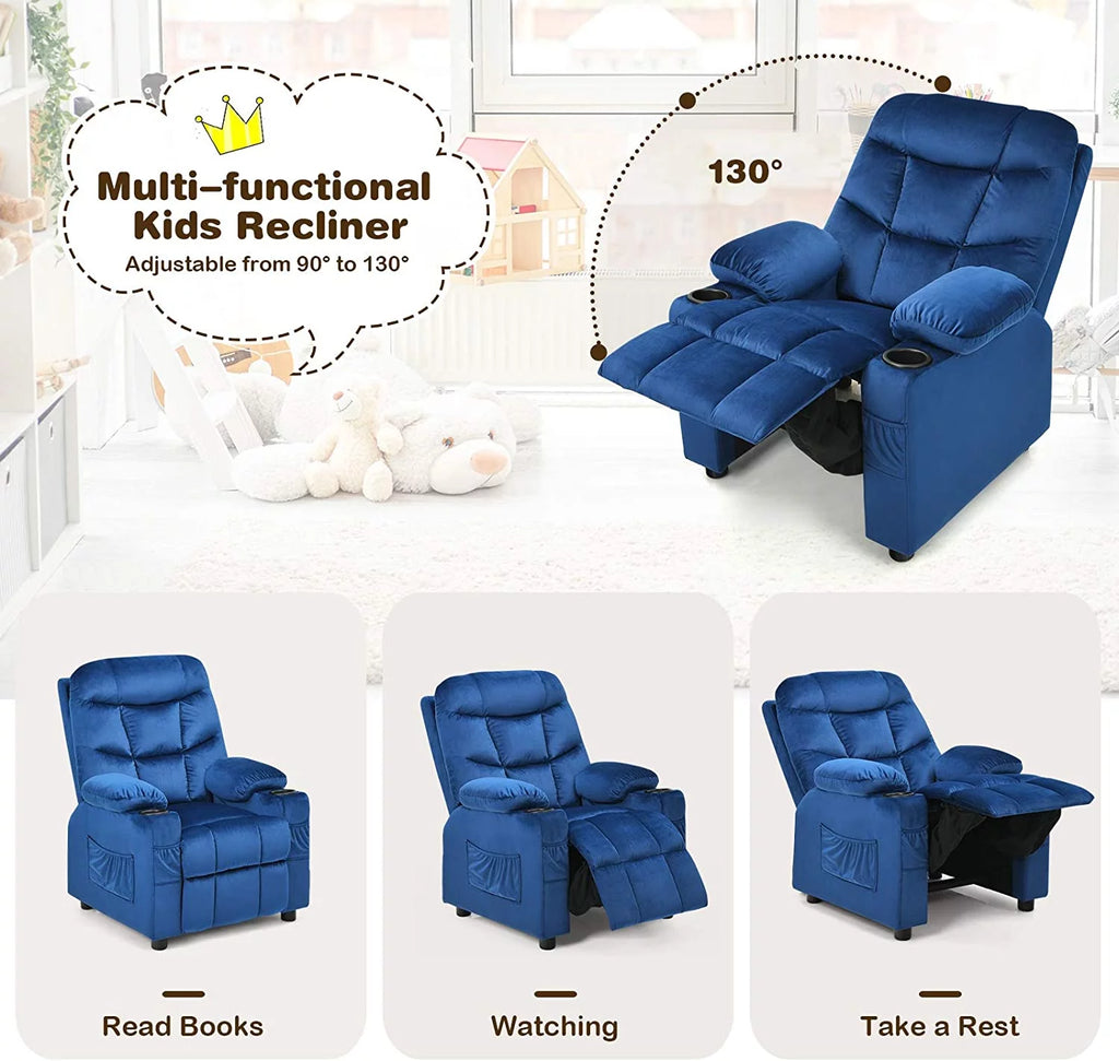 Kids Recliner Chair with Cup Holder U99284