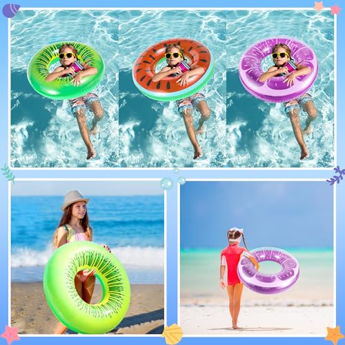 6 Pack Pool Floats Kids Swim Tubes Rings 4 Pack Inflatable Beach Balls B211353