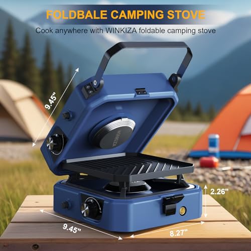 2 Burner Propane Camping Stove with Grill H923