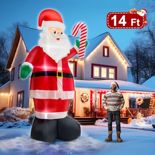 14 FT Inflatable Santa Claus with Built-in LED Lights Y61348