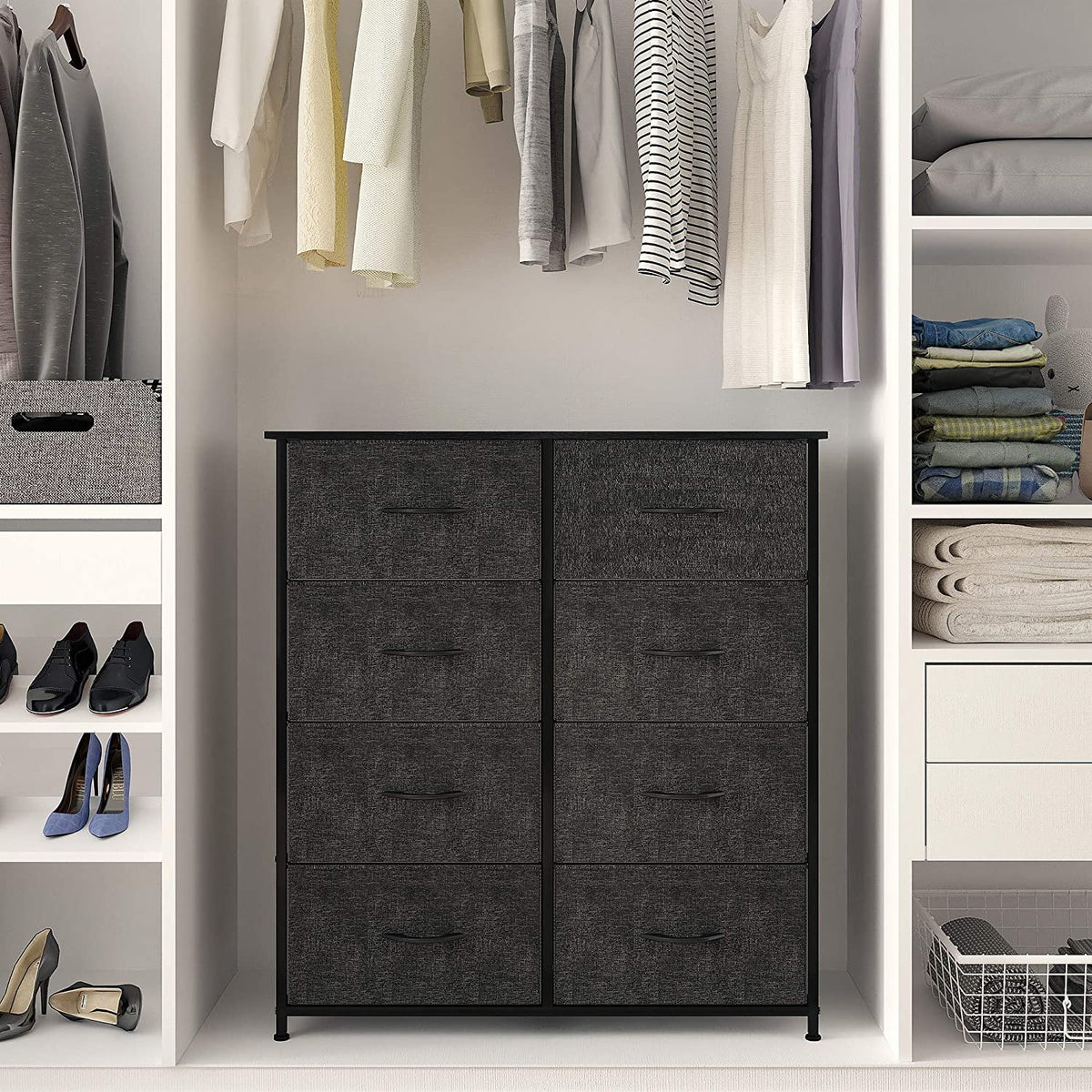 Light Gray 8 Drawer Vertical Dresser S160