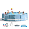 15 Feet x 48 Inches Prism Frame Pool Set with Ladder Cover Pump F2481