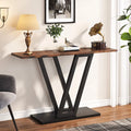 Rustic Brown Industrial Console Table Z976