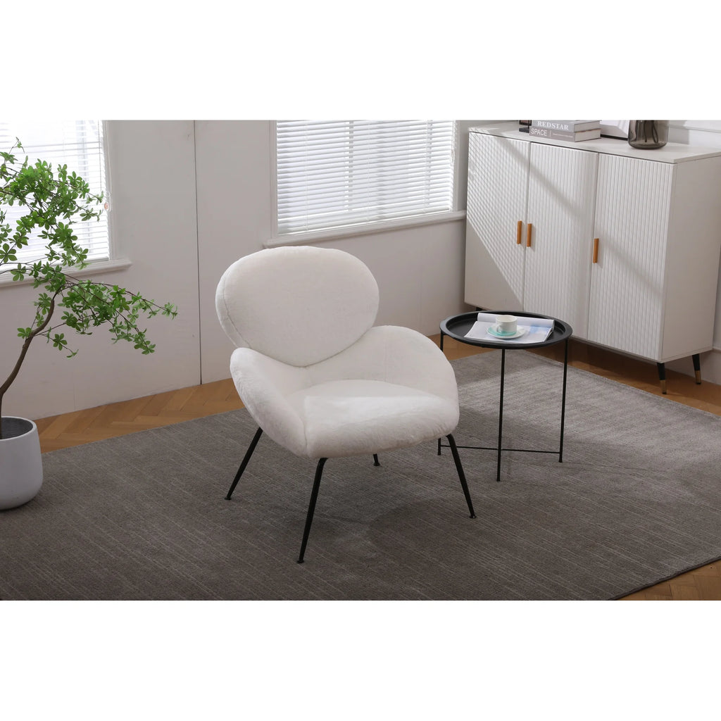 Sherpa Accent Armchairs with Black Metal Legs L9650