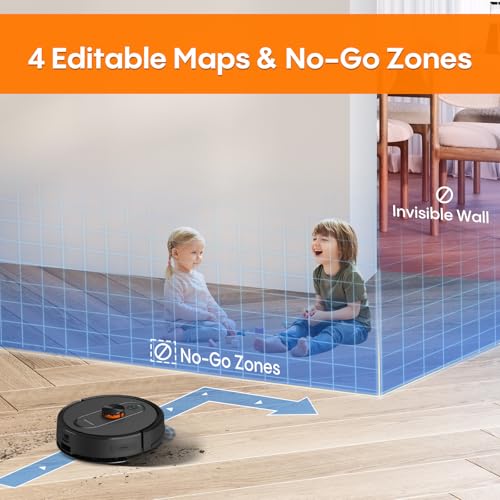 Robot Vacuum and Mop with Self-Emptying, 5000Pa, LiDAR Navigation V26362