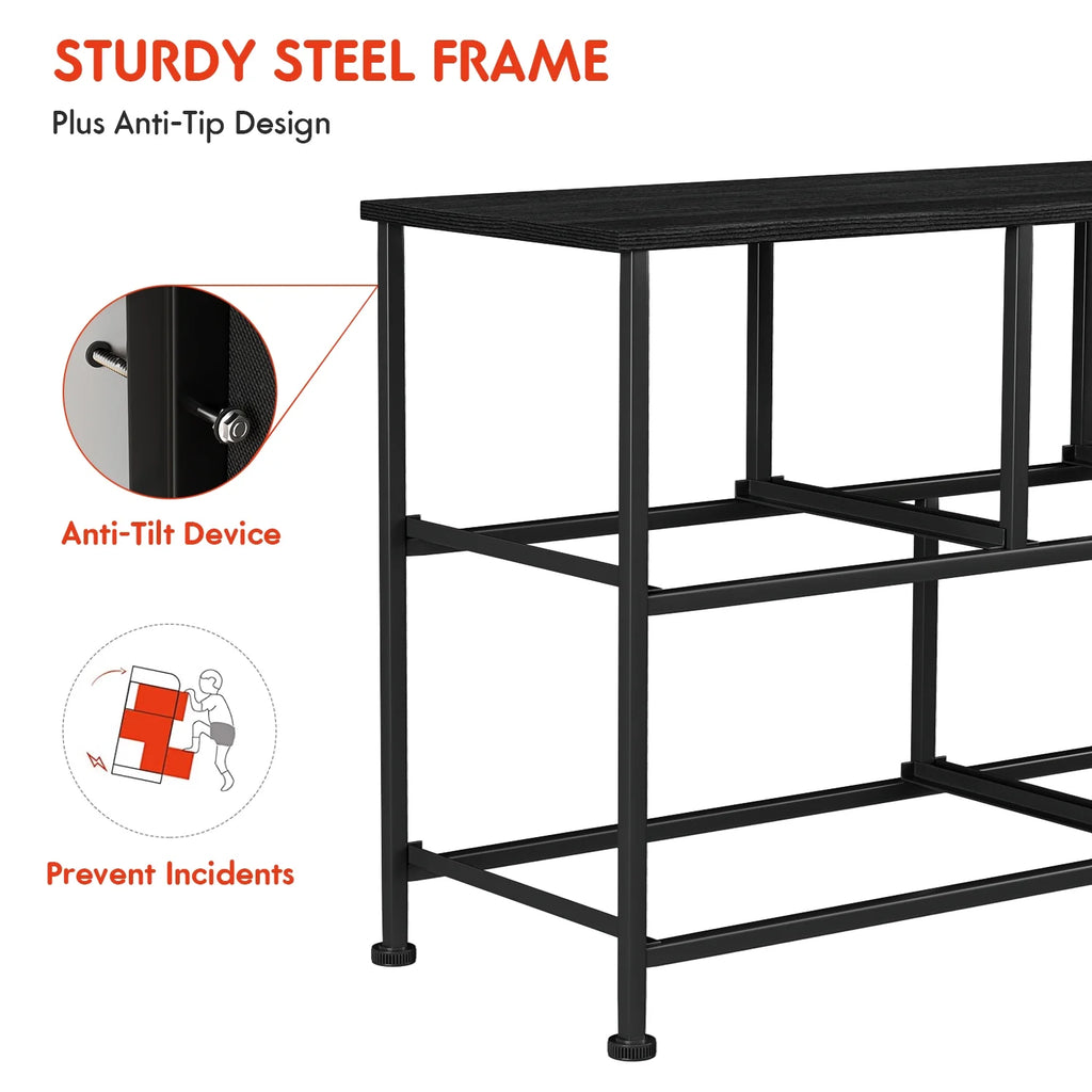 Black 5 Drawer Fabric Dresser R420