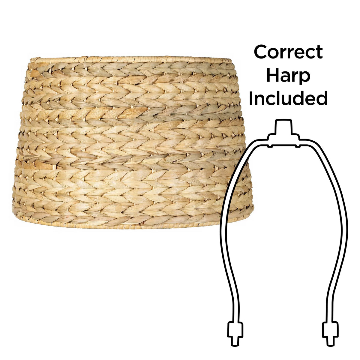 Set of 2 Woven Seagrass Drum Lamp Shades S367