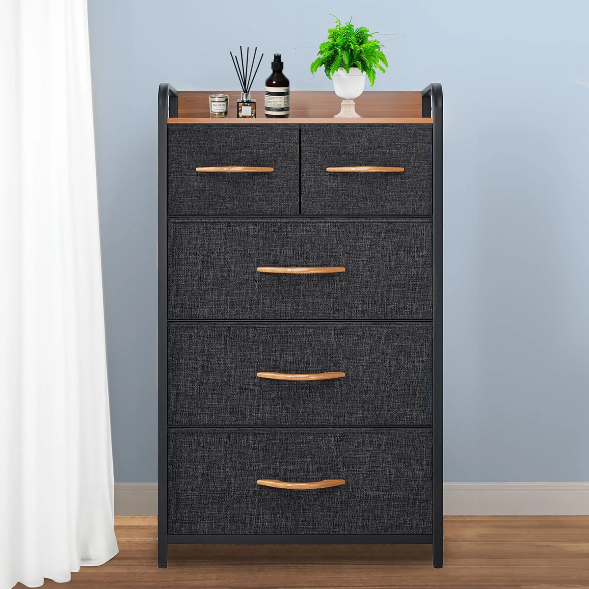 Black Grey 5 Drawer Storage Organizer Z65700