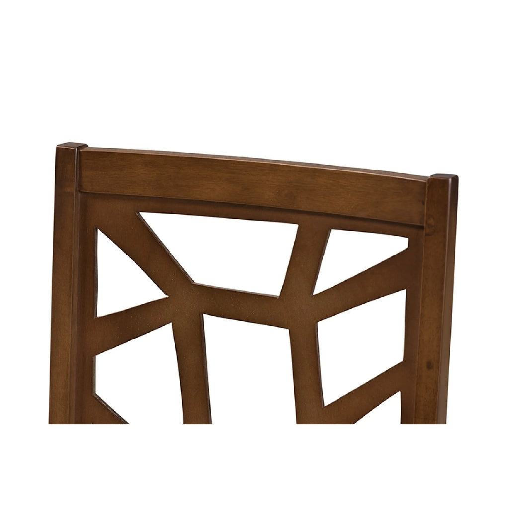 Light Brown Fabric Upholstered Dining Chair Set of 2 F528