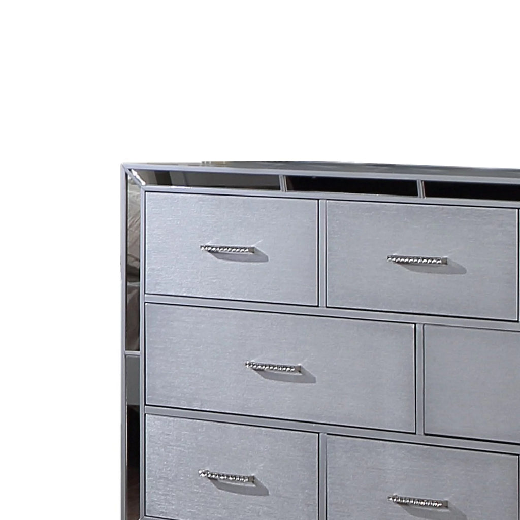 64 Inch Pine Wood Dresser, 8 Drawers J12929