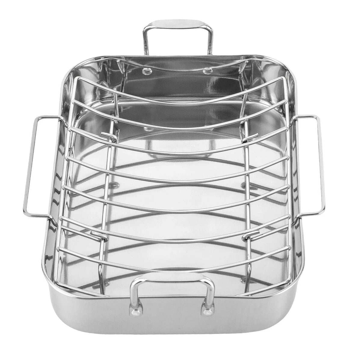 Stainless Steel Rectangular Roasting Pan with Rack G6894