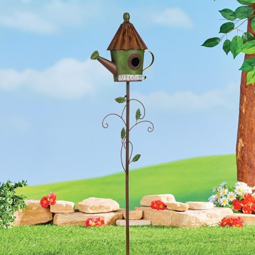 57” Metal Bird Feeder Stake with Cylinders Design F615