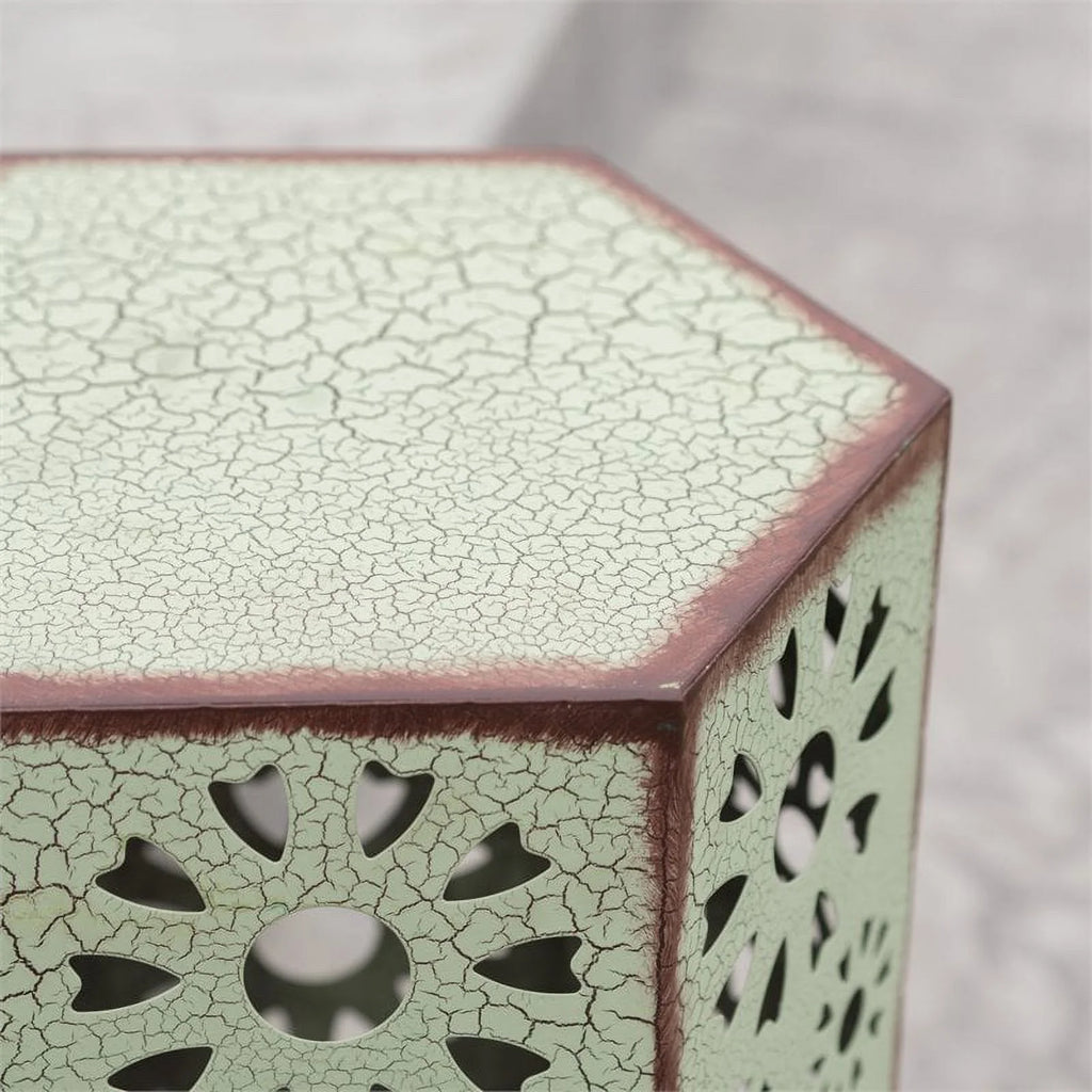 Green Iron Side Table I23589