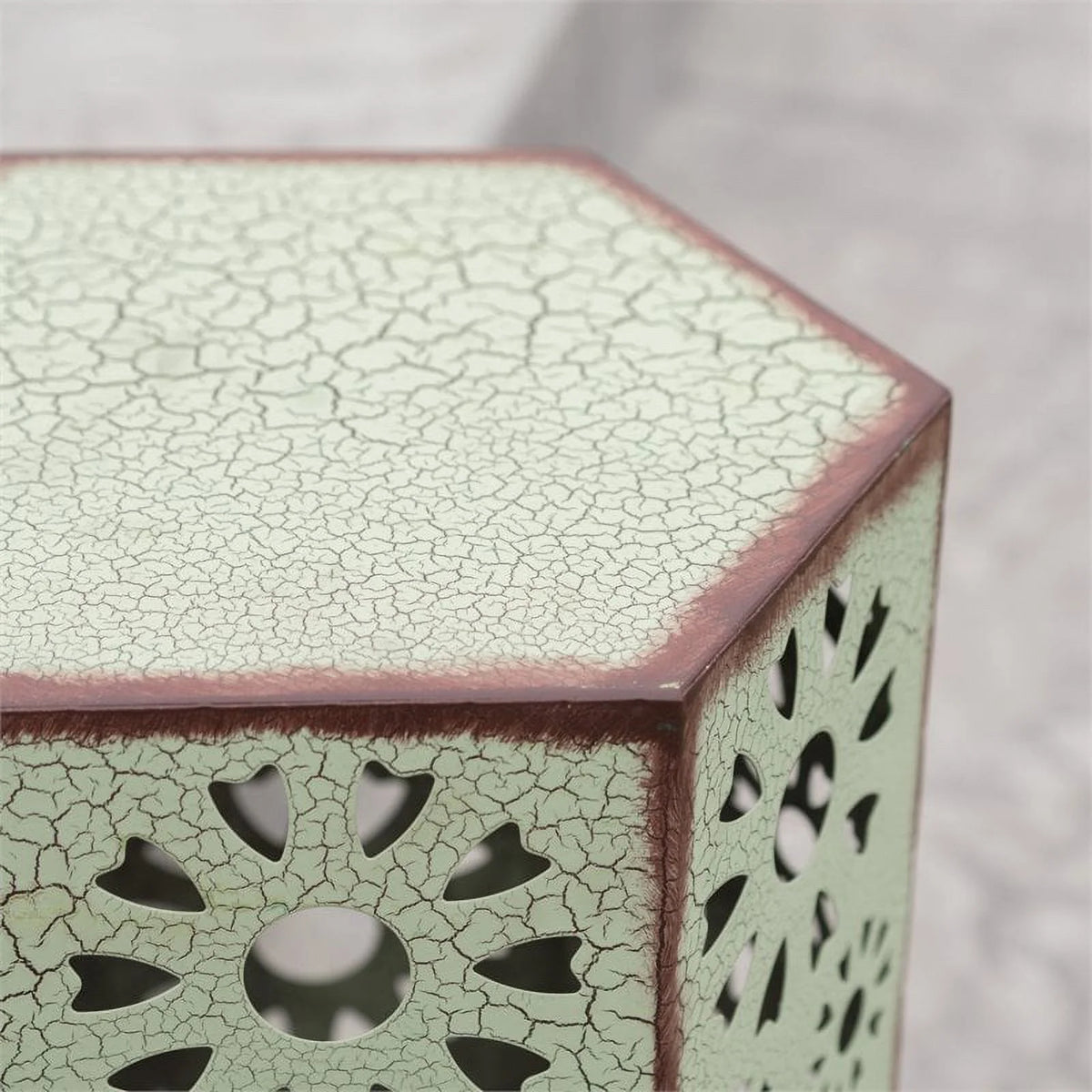 Green Iron Side Table I23589