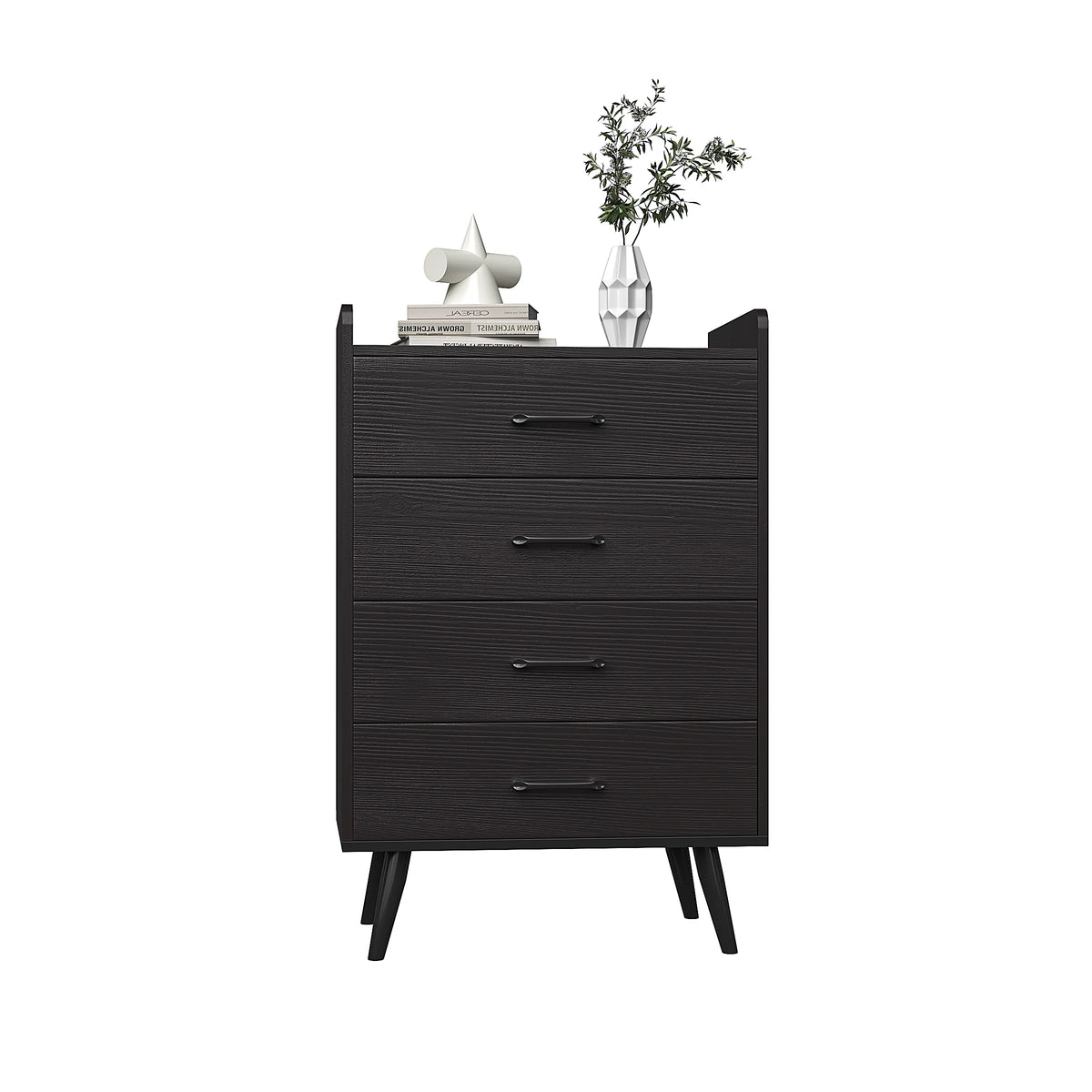 White 4 Drawer Wood Dresser P7209