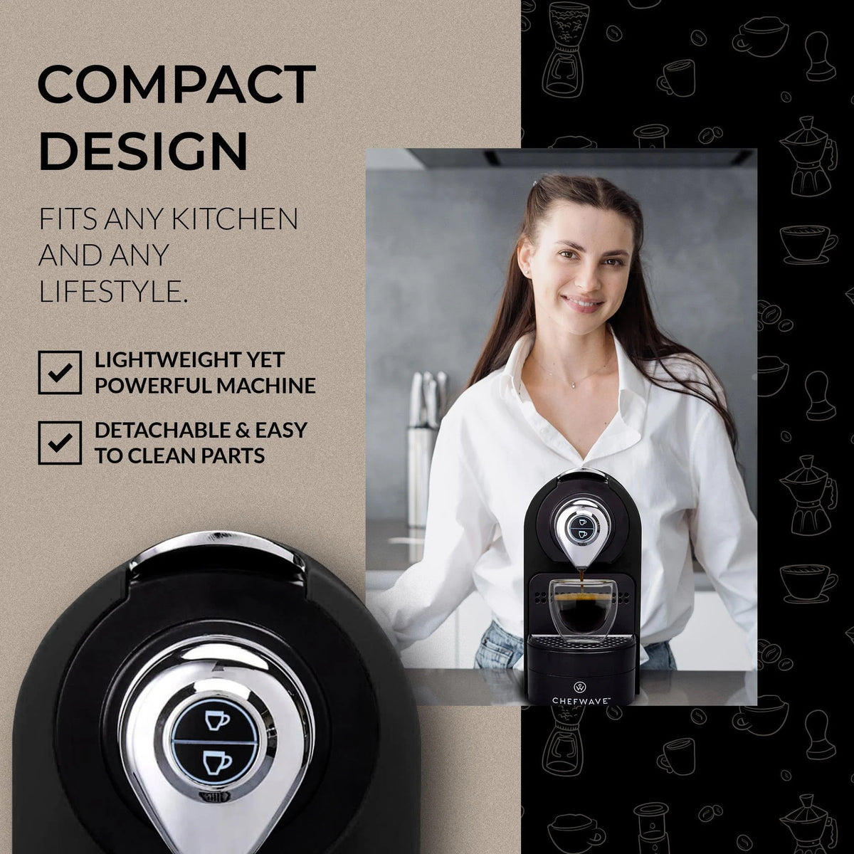 Espresso Machine for Nespresso Capsules V1324