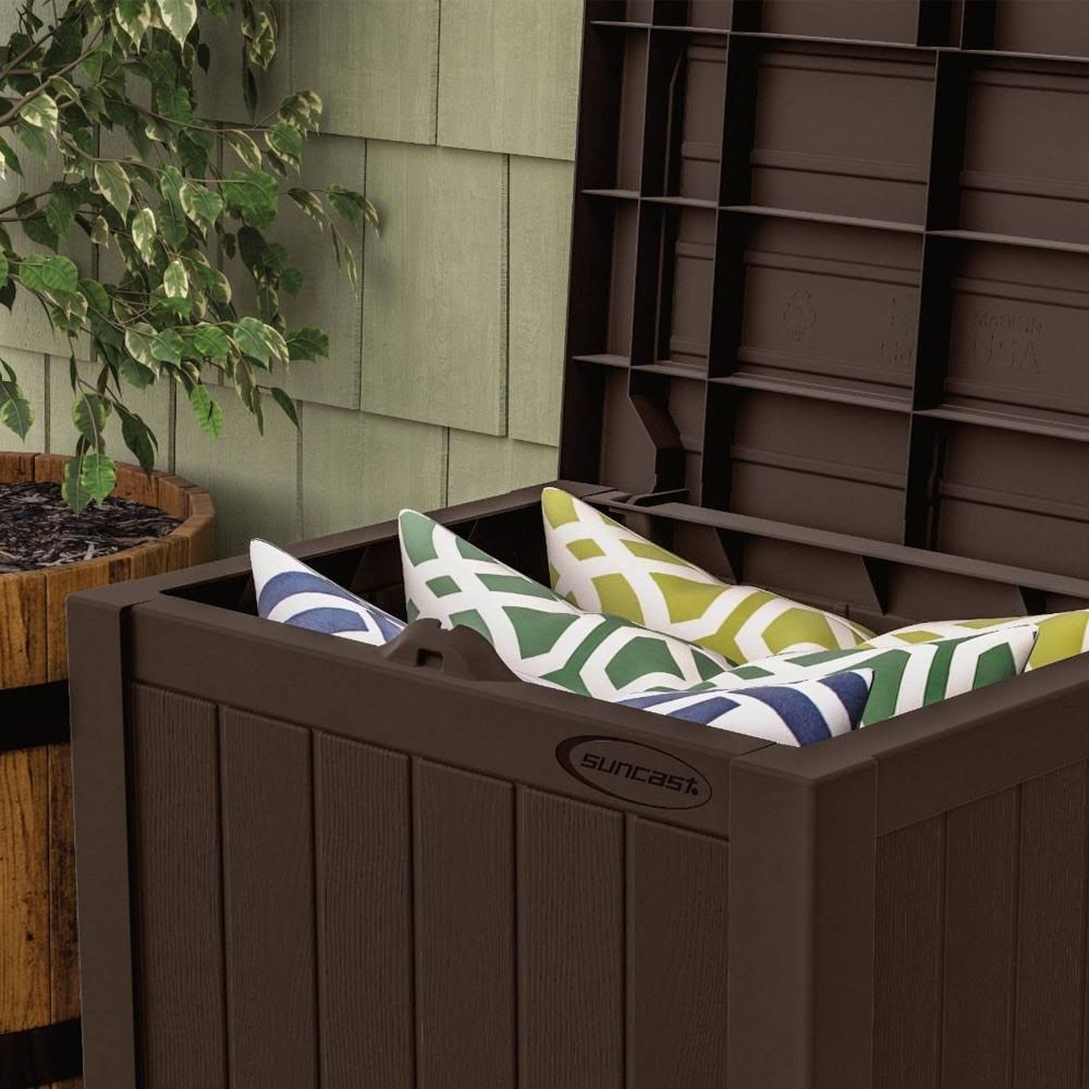 Resin 22-Gallon Patio Storage Deck Box, Java Brown 2 Pack V62338