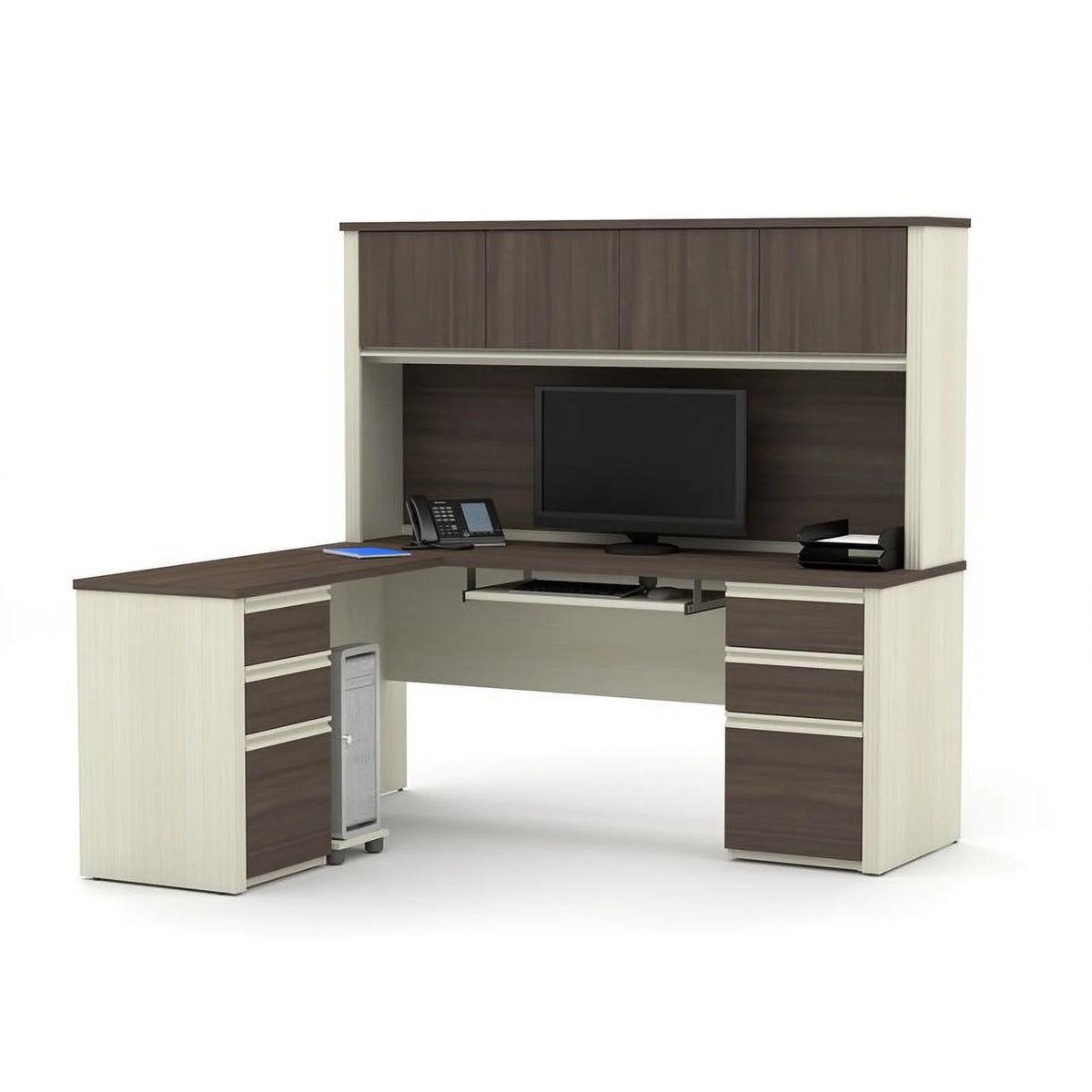 L-Desk with Hutch T123