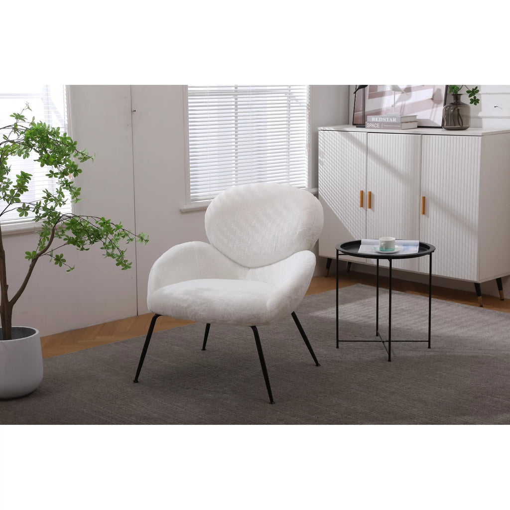 Sherpa Accent Armchairs with Black Metal Legs L9650