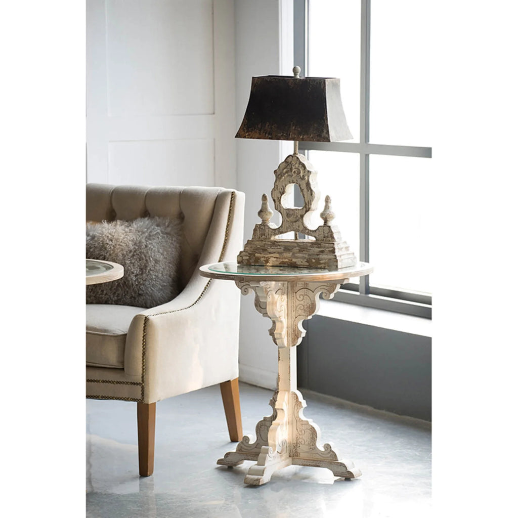 Round Wooden Carved Table Z2269