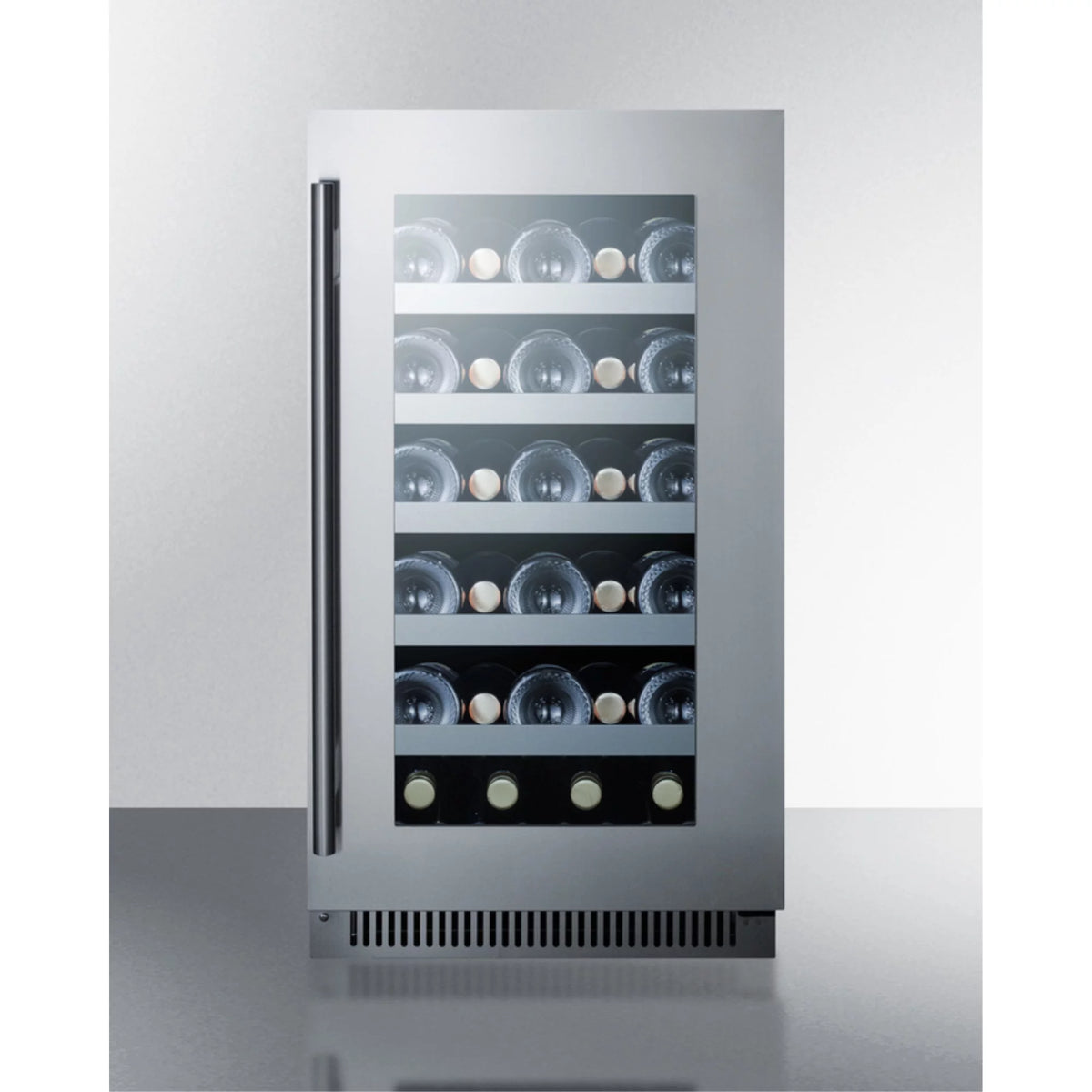 18 wide built-in wine cellar with stainless steel glass door G562538