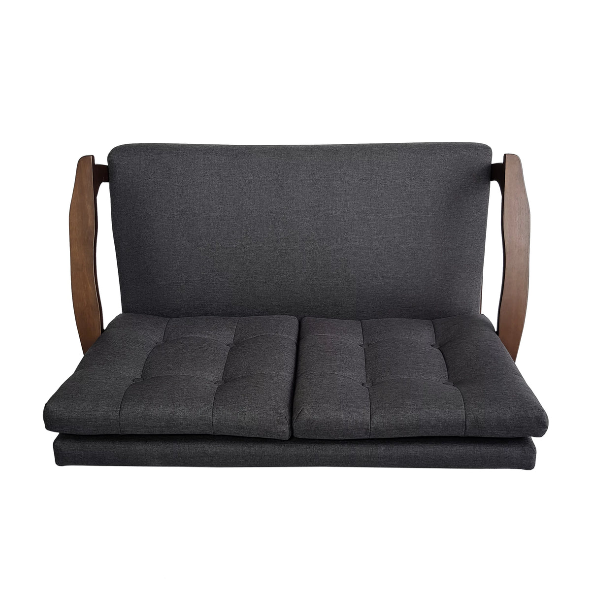 Charcoal Gray Tufted Loveseat B71567