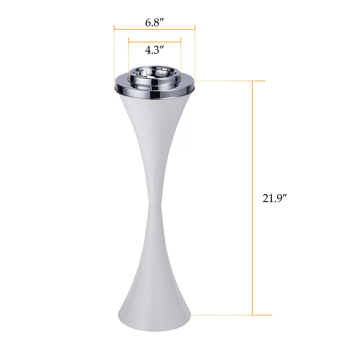 Steel Vintage Floor Standing Cigar Ashtray with Lid White H546541