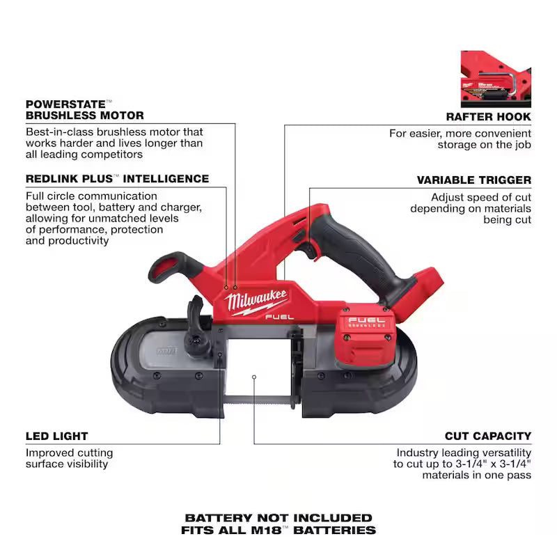 18-Volt Lithium-Ion Brushless Cordless Compact Bandsaw with Starter Kit K3090