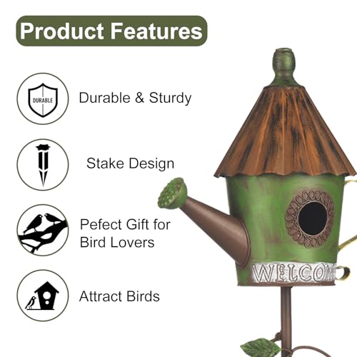 57” Metal Bird Feeder Stake with Cylinders Design F615